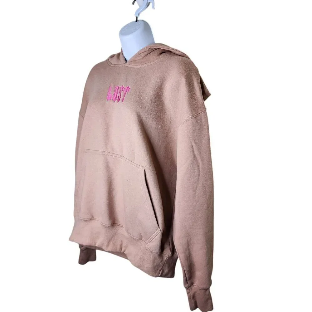 Lost Effects Pullover Sweatshirt Hoodie Womens Size L Pink